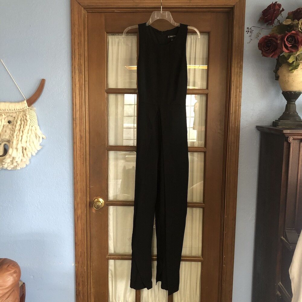 NWT INC Sleeveless Black Pantsuit $99, Fly-Away Leg, Walk-through, Belted Size 6